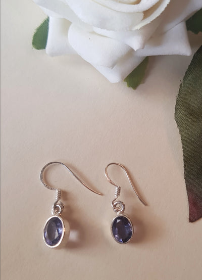 92.5 Pure Silver Purple Amethyst Earrings