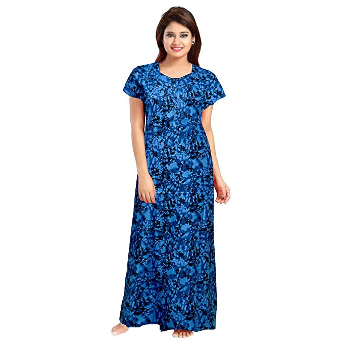 Cotton Blue Abstract Print Nightgown