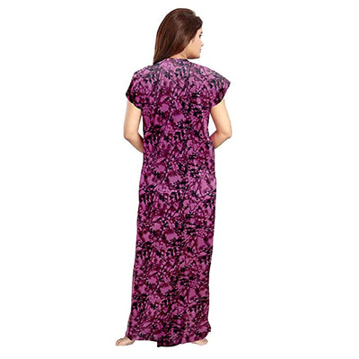 Cotton Purple Abstract Print Nightgown