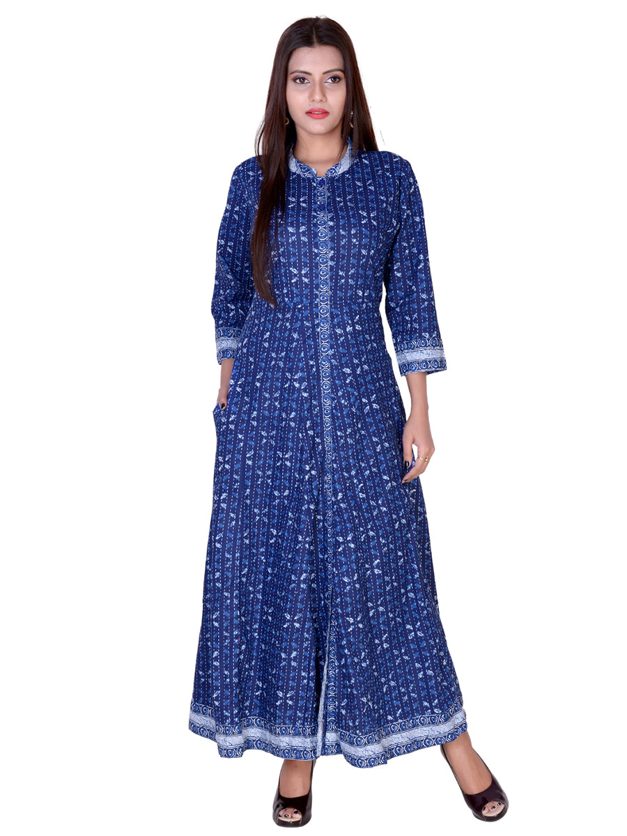 Floor Length Cotton Front Open Style