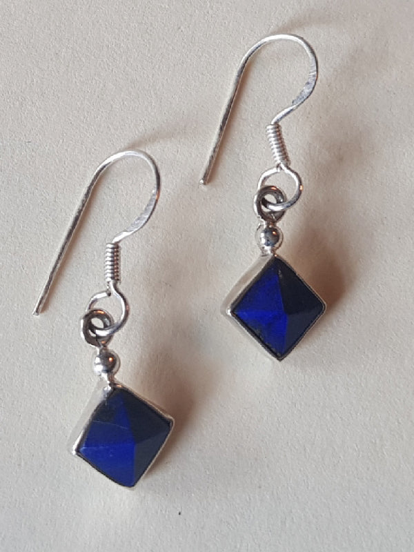 92.5 Pure Silver Blue Lapis Lazuli Earrings