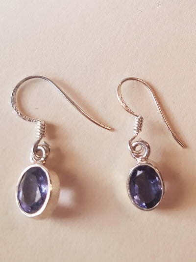 92.5 Pure Silver Purple Amethyst Earrings