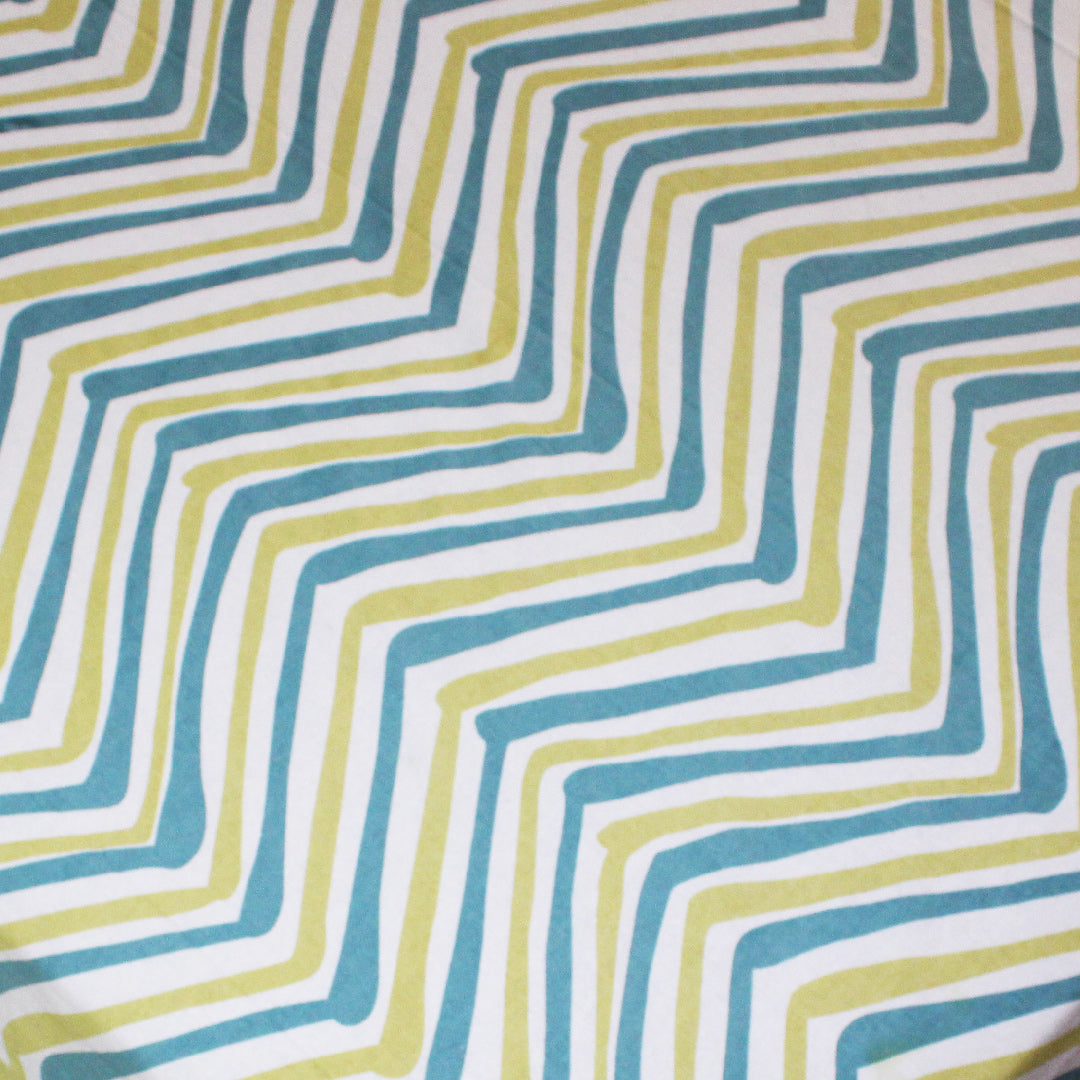 Cotton King Bedsheet Set | Classic Chevron Pastel Print | 108 x 108 Inch