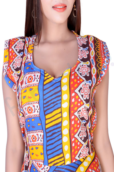Cotton Maxi Dress in Vibrant Colors