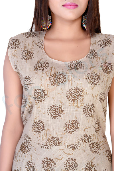 Brown Chakra Print Maxi Dress