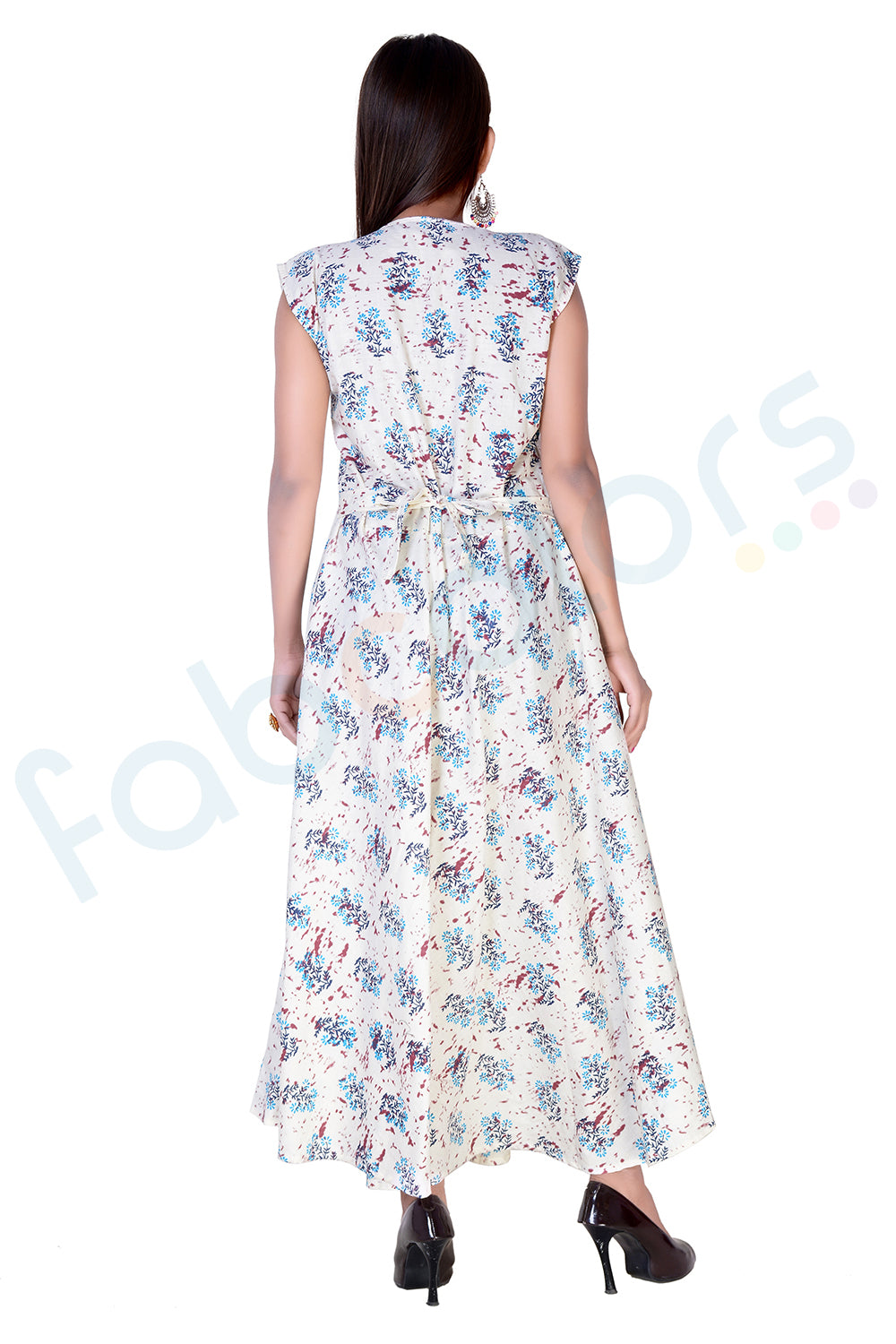 Rayon Flower Print Maxi Dress