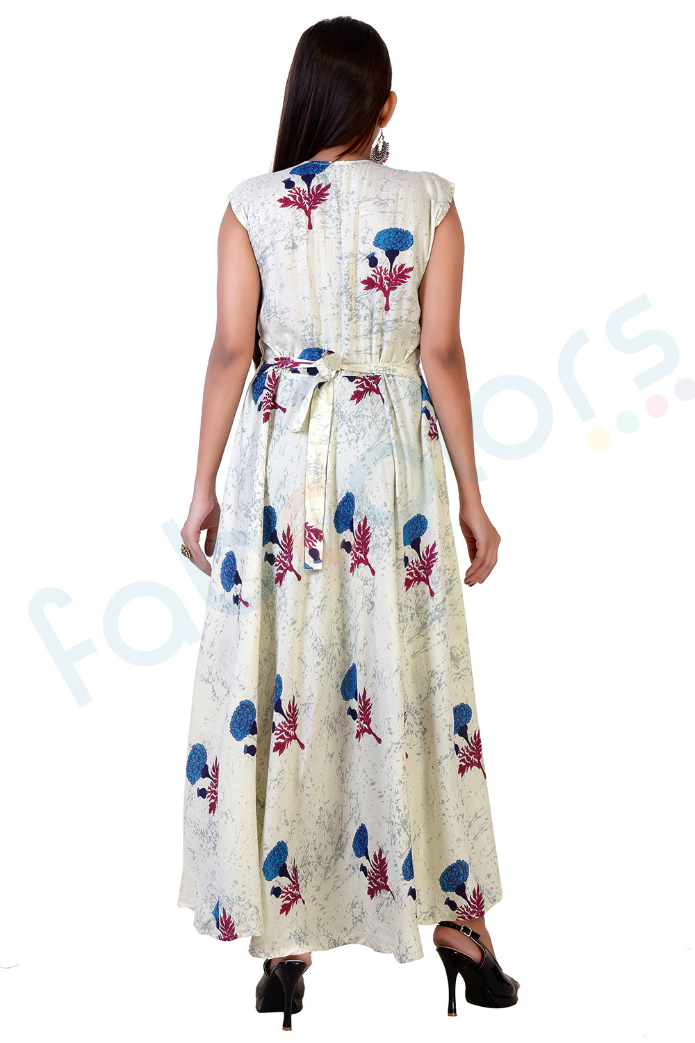 Rayon Flower Printed Maxi Long Dress