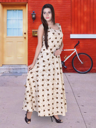 Women Cotton Maxi Long Gown Dress