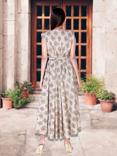 Women Cotton Printed Maxi Long Dress