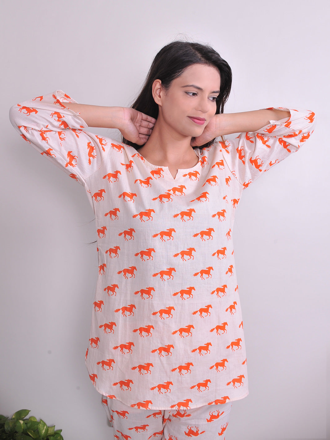 Pure Cotton Unicorn Print Kurta Pajama Style