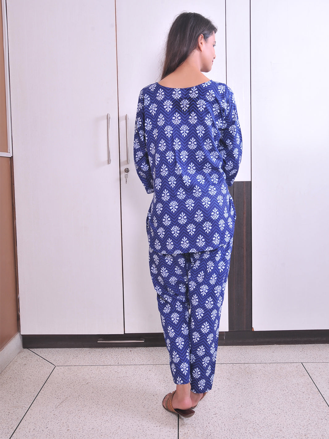 Pure Cotton Blue Indigo Rajasthani Kurta Pant Style