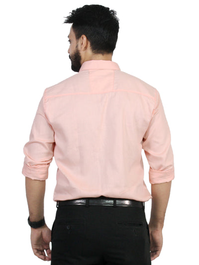 TITAN - Men's Cotton Peach Plain Shirt
